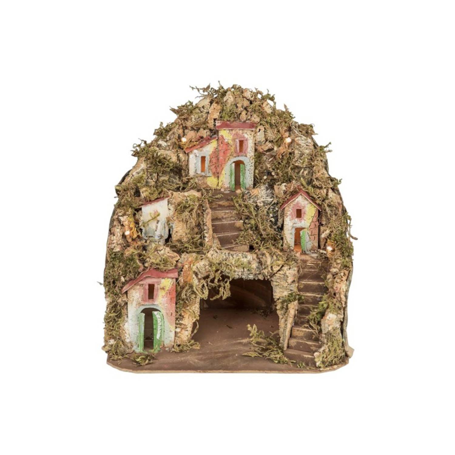 Presepe Napoletano Paesaggistico con Luci LED Calde
