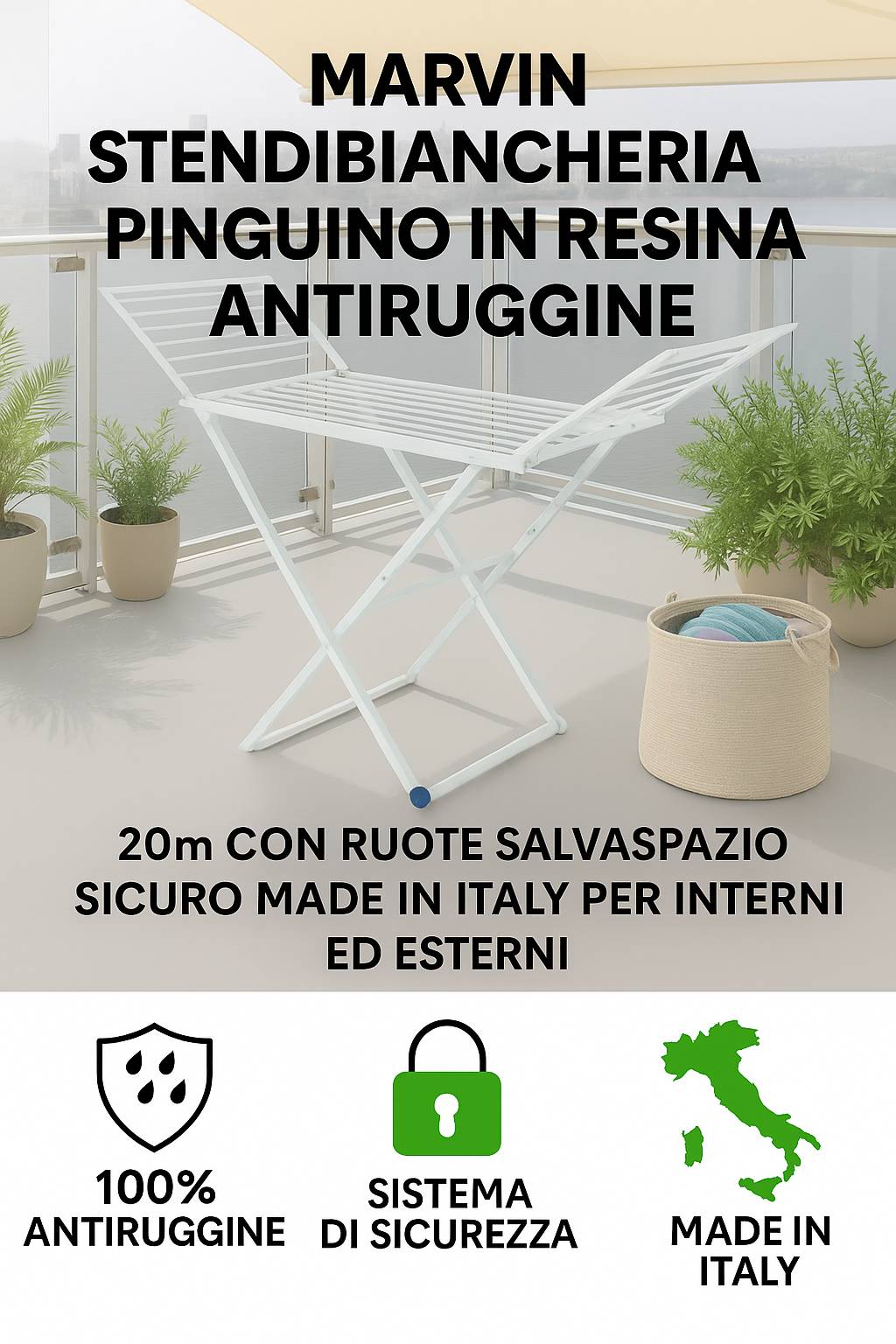STENDIBIANCHERIA STENDINO EXTRA ULTIMATE NERO IN ACCIAIO VILEDA