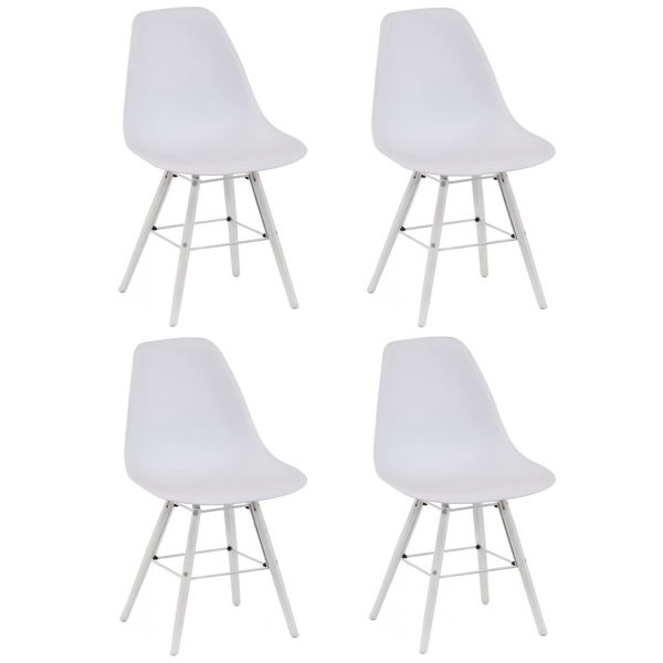 4 PEZZI SEDIA ROSEL PP/METALLO 56X47X82 BIANCA