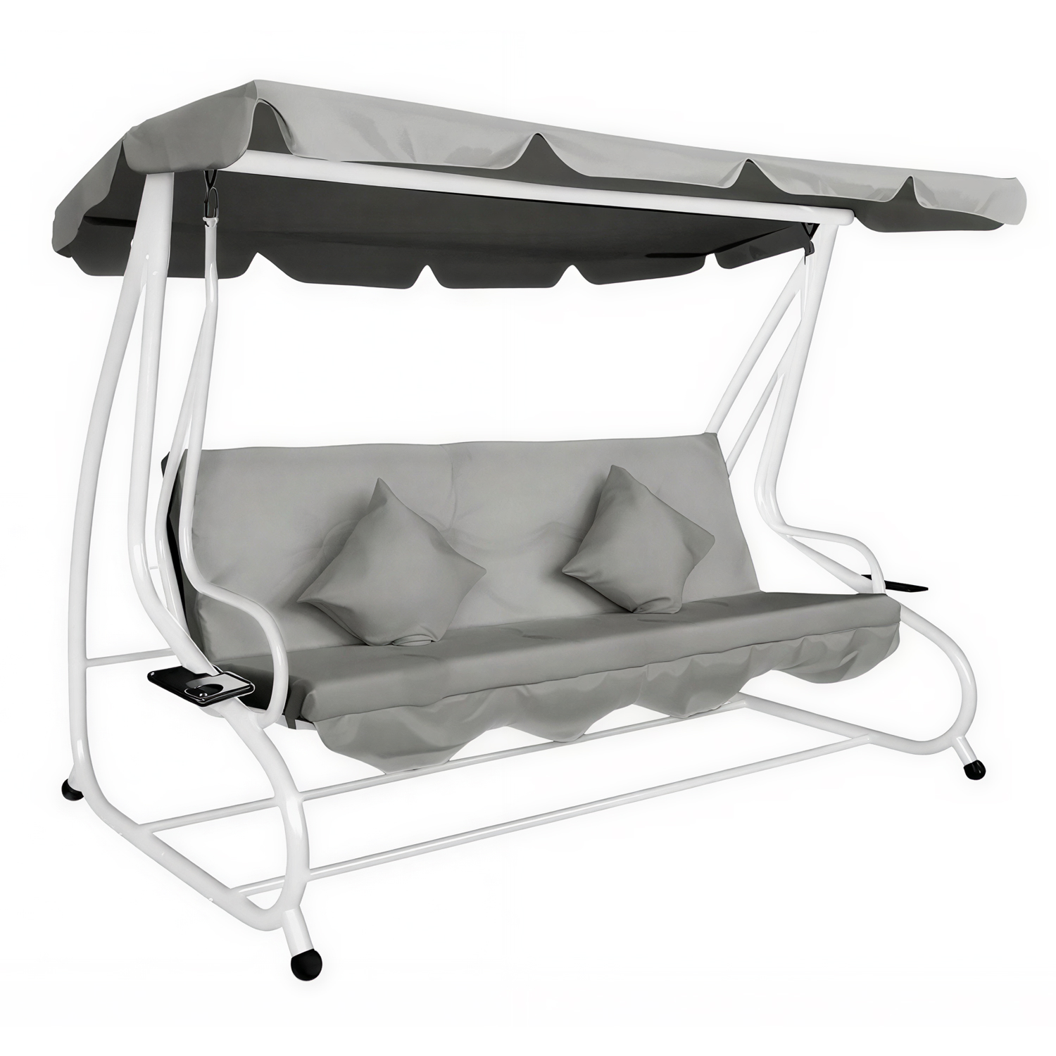DONDOLO LETTO HARMONY DA 4 POSTI STRUTTURA BIANCA CUSCINO GRIGIO