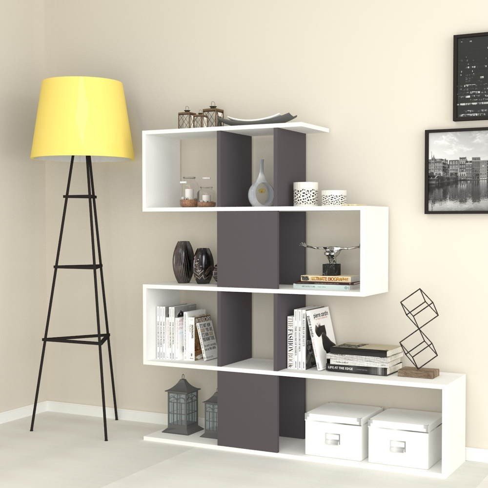 28170.jpg Libreria bifacciale Aktif 145x145x29 cm. bianco ghisa - immagine 1