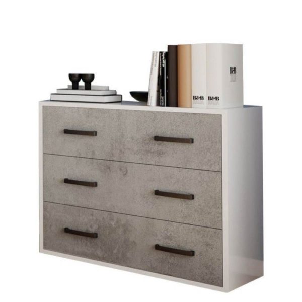 Comò 3 cassetti 91x45x81H cemento