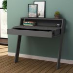 Scrivania da parete Cowork antracite con cassetto 94 cm. - immagine 2