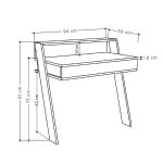 Scrivania da parete Cowork antracite con cassetto 94 cm. - immagine 6