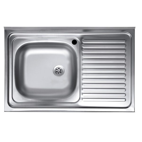 Lavello appoggio 80x50 SA216  1 vasca e gocciolatoio destro