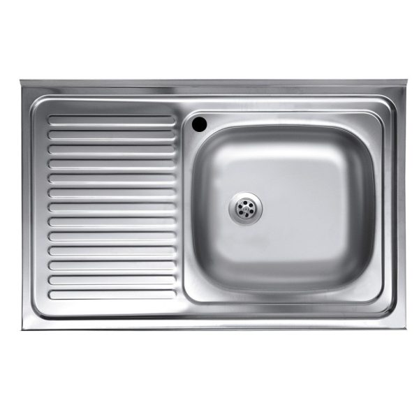 Lavello appoggio 80x50 SA216 1 vasca e gocciolatoio sinistro