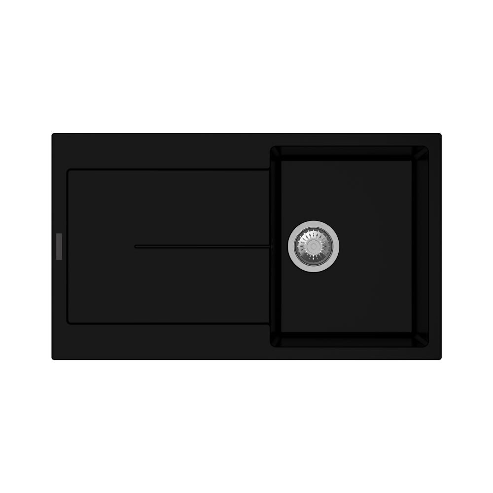 30738.jpg Enigma D100 lavello vasca e gocciolatoio nero - immagine 1