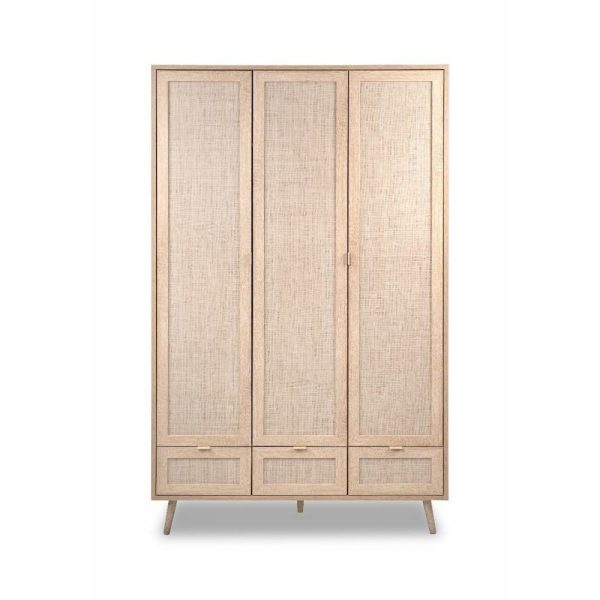 Armadio Bali 60B 3 ante e 3 cassetti effetto vimini