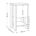 Comodino Ema rovere e antracite anta ribalta 30x30x55h - immagine 6
