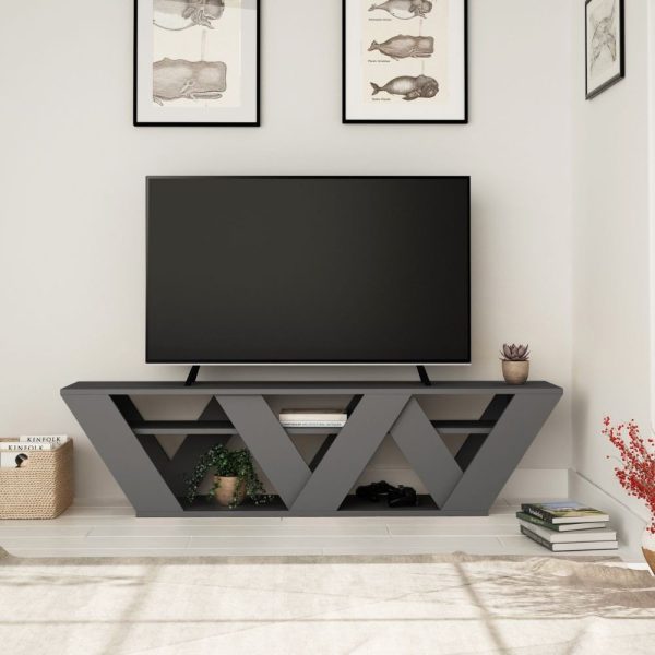 Porta tv Ralla colore antracite 158x30x40h