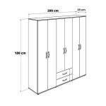 Armadio GRD4262023 rovere 6 ante e 2 cassetti - immagine 4
