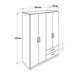 Armadio GRD4422023 bianco 4 ante e 2 cassetti - immagine 2