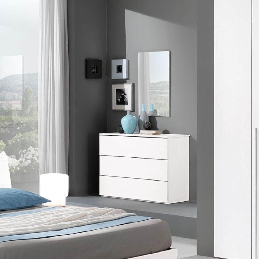33204.jpg Comò Manitoba 3 cassetti colore bianco - immagine 1
