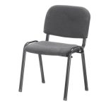 Sedia da ufficio con struttura in metallo nero e tessuto grigio - immagine 2