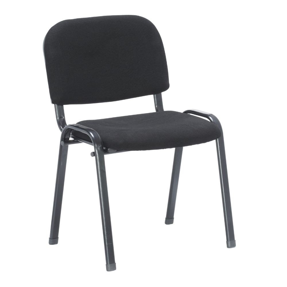 33628.jpg Sedia da ufficio con struttura in metallo nero e tessuto nero - immagine 1