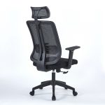 Poltrona ufficio Satia in tessuto e mesh nero con base nera - immagine 3