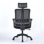 Poltrona ufficio Satia in tessuto e mesh nero con base nera - immagine 4