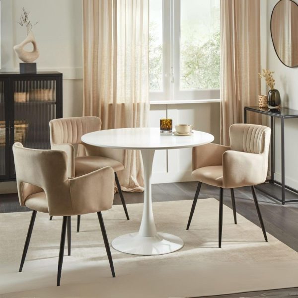 Tavolo Derek Rotondo Colore Bianco Opaco 90x73 H