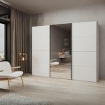 Armadio Zegna 255 3 ante scorrevoli con specchio colore bianco