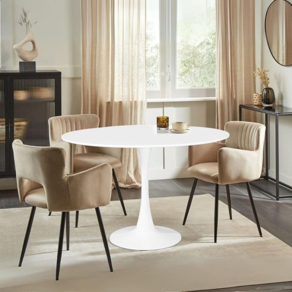 Tavolo Derek Rotondo colore bianco opaco 120x73 H