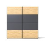 Armadio Loft 2 ante scorrevoli in rovere sonoma con dettaglio antracite - immagine 2