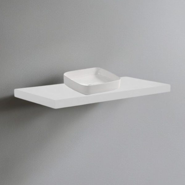 Mensolone da bagno 120x47 con lavabo da appoggio colore bianco