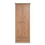 Armadio Timber 40A con 2 ante e 1 cassetto in rovere anticato con pomelli in metallo - immagine 5