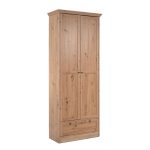 Armadio Timber 40A con 2 ante e 1 cassetto in rovere anticato con pomelli in metallo - immagine 6