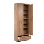 Armadio Timber 40A con 2 ante e 1 cassetto in rovere anticato con pomelli in metallo - immagine 7