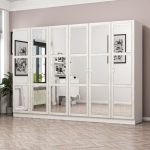 Armadio Kale colore bianco con 6 ante battenti a specchio - immagine 2