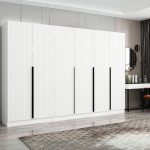 Armadio Kale 6 ante battenti colore bianco effetto cannettato - immagine 3