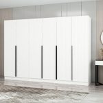 Armadio Kale 6 ante battenti colore bianco effetto cannettato - immagine 4