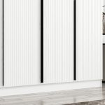 Armadio Kale 6 ante battenti colore bianco effetto cannettato - immagine 5