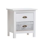 Comodino Romantica 2 cassetti in legno massiccio multicolor - immagine 4