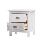 Comodino Romantica 2 cassetti in legno massiccio multicolor - immagine 8
