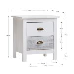 Comodino Romantica 2 cassetti in legno massiccio multicolor - immagine 11