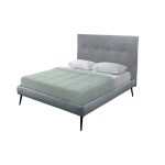 Letto una piazza e mezza Stiletto con rete fissa in tessuto grigio chiaro - immagine 2