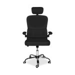 Sedia da ufficio ergonomica Vibes con tessuto a rete nero con base cromata - immagine 2