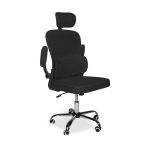 Sedia da ufficio ergonomica Vibes con tessuto a rete nero con base cromata - immagine 6