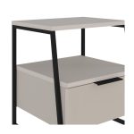 Comodino Pal con struttura cashmere e gambe in metallo nero - immagine 5