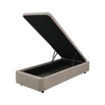 Letto singolo Sommier 80x190 con contenitore in tessuto Enjoy 03 taupe - immagine 5
