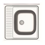 Lavello da appoggio SA24 una vasca 60x60cm. inox