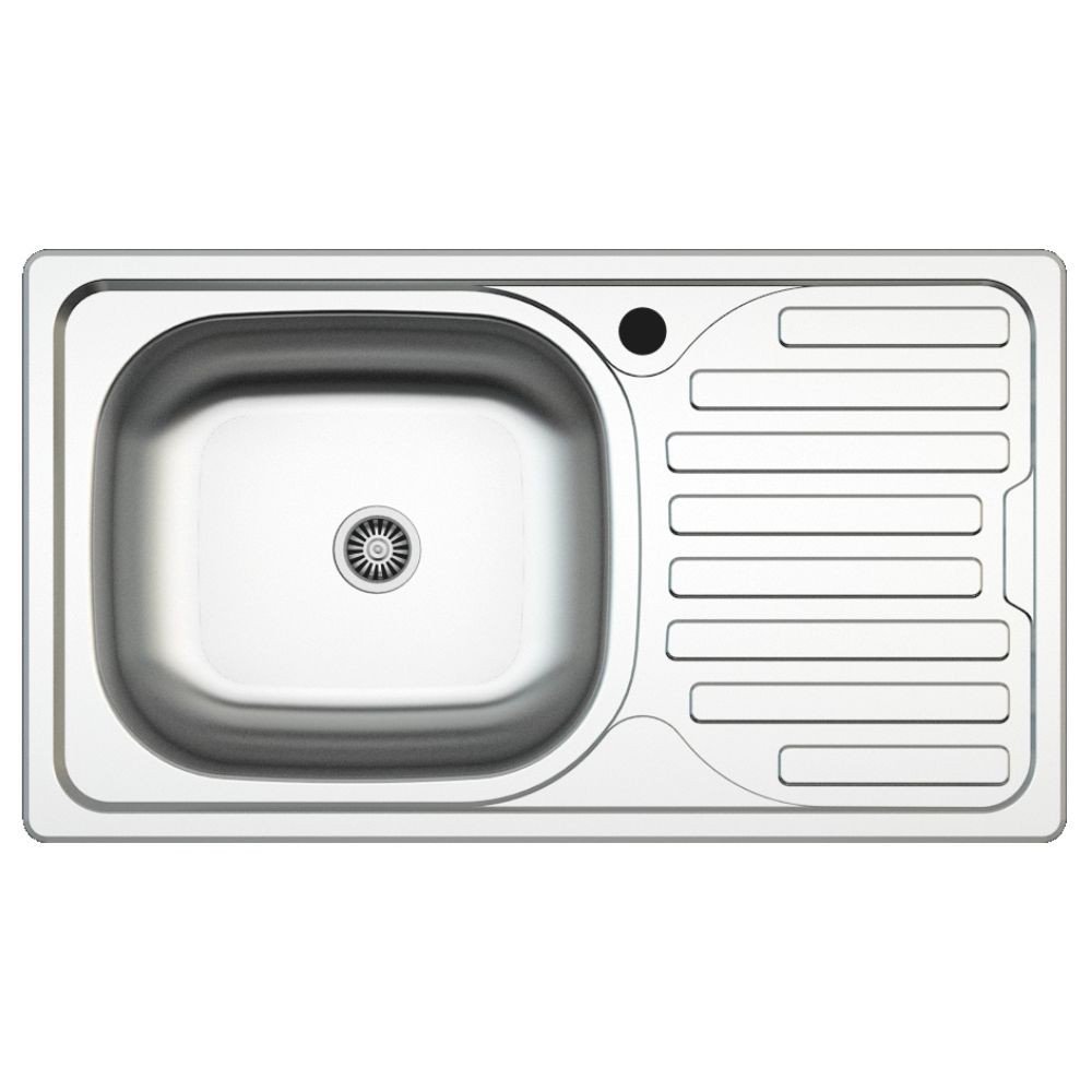 39276.jpg Lavello incasso SA07 una vasca con gocciolatoio destro 43.5x76 cm. inox - immagine 1