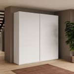 Armadio Swing 2 ante scorrevoli colore bianco opaco 257x55x230H cm.