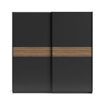 Armadio Metropol 2 ante scorrevoli 200 cm. colore antracite con inserti rovere - immagine 2
