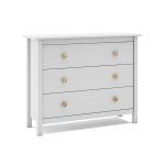 Comò Max 3 cassetti in legno massiccio colore bianco - immagine 5
