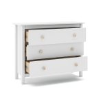 Comò Max 3 cassetti in legno massiccio colore bianco - immagine 6