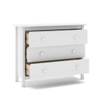 Comò Max 3 cassetti in legno massiccio colore bianco - immagine 7