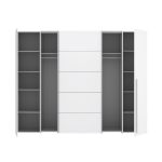 Armadio Callia con 2 ante battenti e 2 ante scorrevoli colore bianco 270.3x61.2xH210.5 cm. - immagine 7