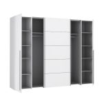 Armadio Callia con 2 ante battenti e 2 ante scorrevoli colore bianco 270.3x61.2xH210.5 cm. - immagine 8